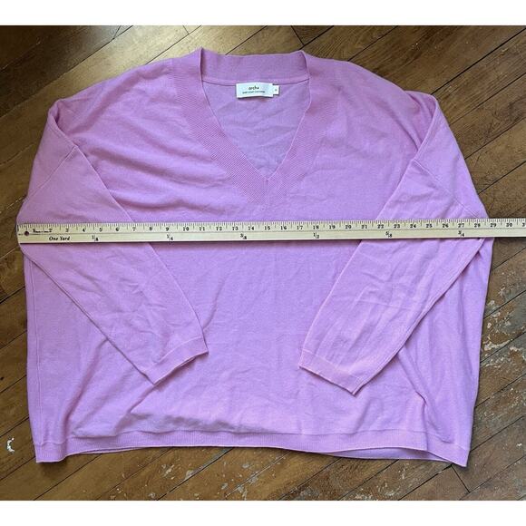 Arch4 Pink Bailey V-Neck Sweater Cashmere Sweater Luxury XL - Picture 4 of 5